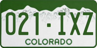 CO license plate 021IXZ