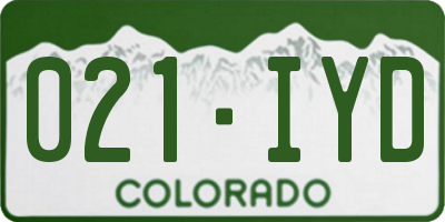 CO license plate 021IYD