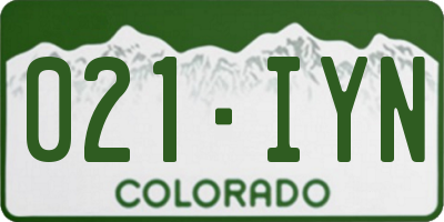 CO license plate 021IYN