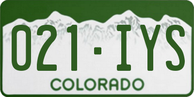CO license plate 021IYS