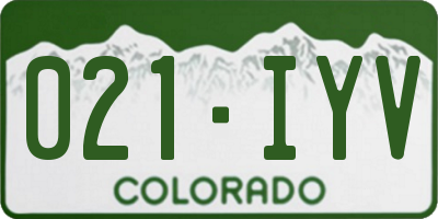 CO license plate 021IYV