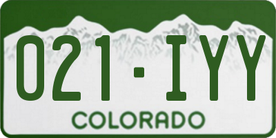 CO license plate 021IYY