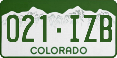 CO license plate 021IZB