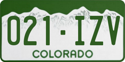 CO license plate 021IZV