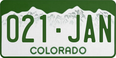 CO license plate 021JAN