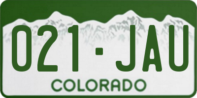 CO license plate 021JAU