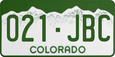 CO license plate 021JBC