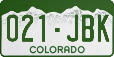 CO license plate 021JBK