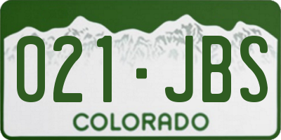 CO license plate 021JBS