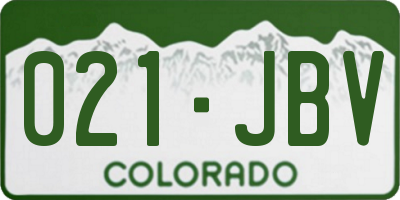 CO license plate 021JBV