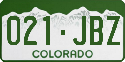 CO license plate 021JBZ