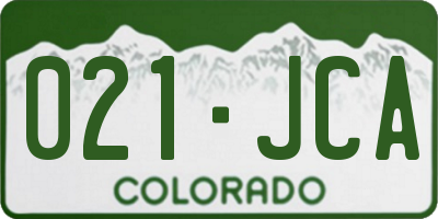 CO license plate 021JCA