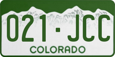 CO license plate 021JCC