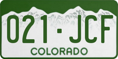 CO license plate 021JCF