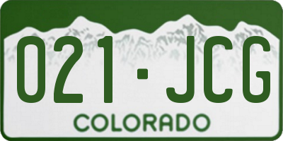 CO license plate 021JCG