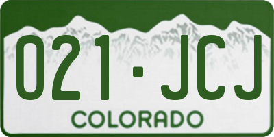 CO license plate 021JCJ