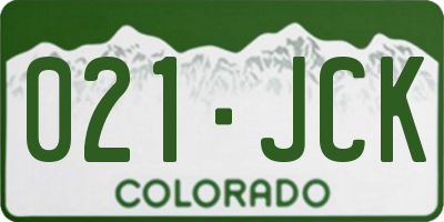 CO license plate 021JCK