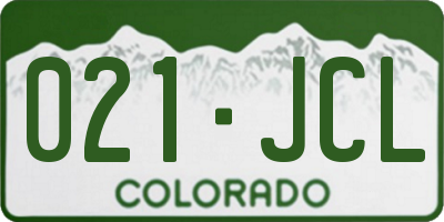 CO license plate 021JCL