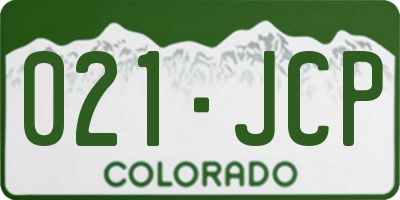 CO license plate 021JCP