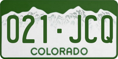 CO license plate 021JCQ