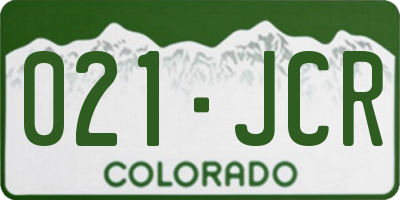 CO license plate 021JCR
