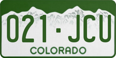 CO license plate 021JCU