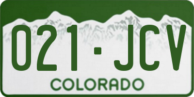 CO license plate 021JCV