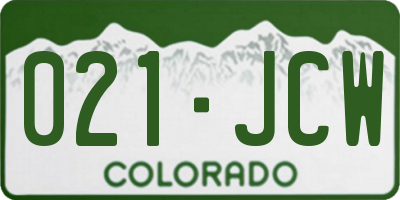 CO license plate 021JCW