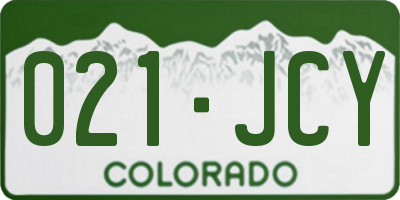 CO license plate 021JCY