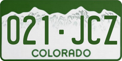 CO license plate 021JCZ