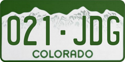 CO license plate 021JDG