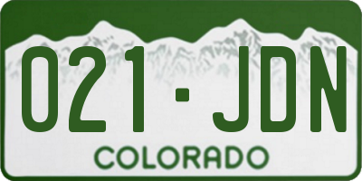 CO license plate 021JDN