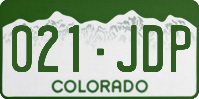 CO license plate 021JDP