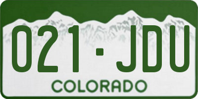 CO license plate 021JDU