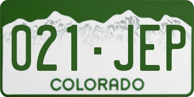CO license plate 021JEP