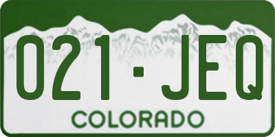 CO license plate 021JEQ