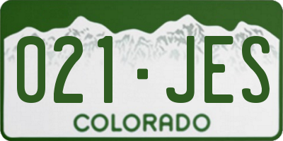 CO license plate 021JES