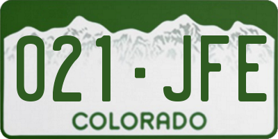 CO license plate 021JFE