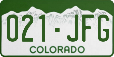CO license plate 021JFG