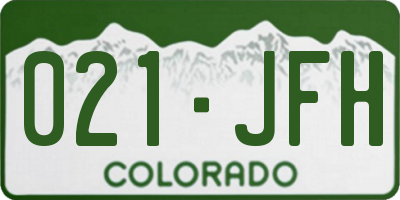 CO license plate 021JFH