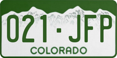 CO license plate 021JFP