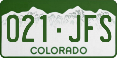 CO license plate 021JFS