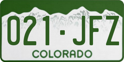 CO license plate 021JFZ
