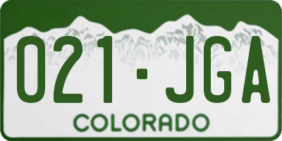 CO license plate 021JGA