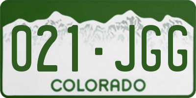 CO license plate 021JGG