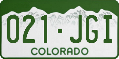CO license plate 021JGI