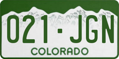 CO license plate 021JGN