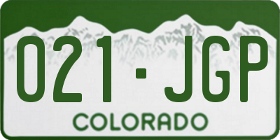 CO license plate 021JGP