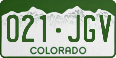 CO license plate 021JGV