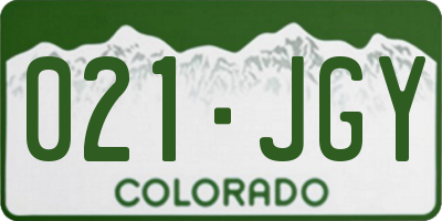 CO license plate 021JGY